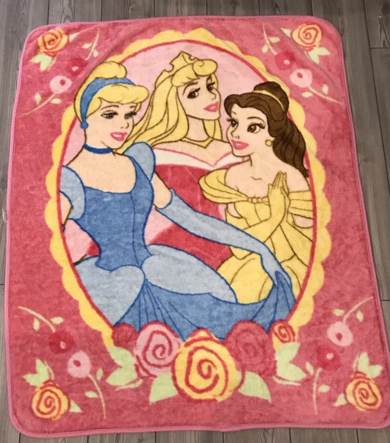 VINTAGE DISNEY PLUSH Throw Blanket Princess Lovey Aurora Cinderella