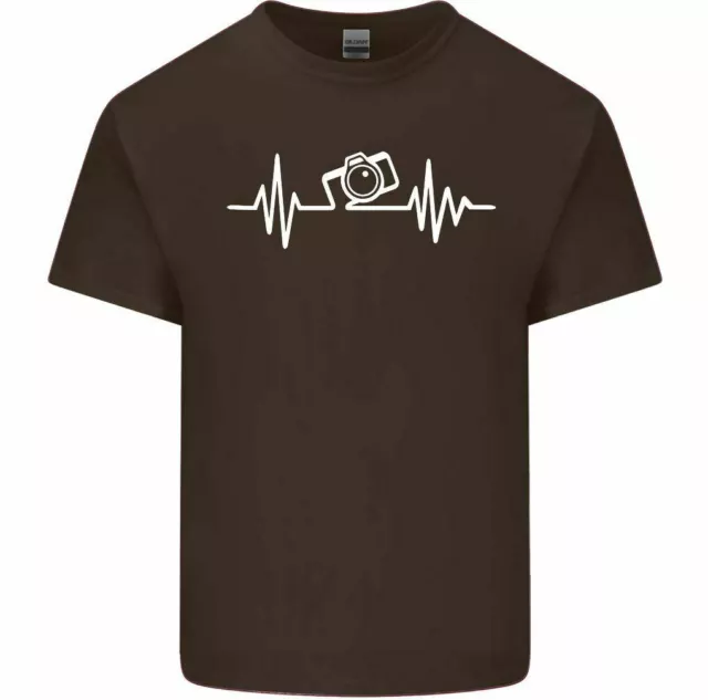 T-shirt fotocamera Photography Pulse da uomo divertente fotografo obiettivo top ECG cuore 3