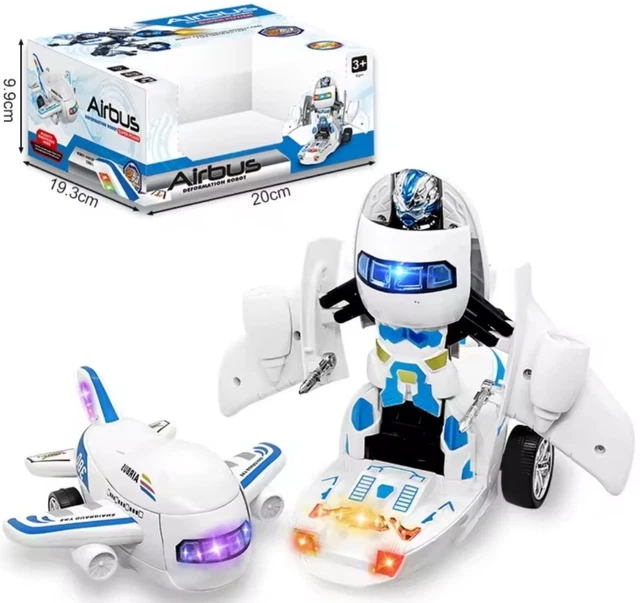 2 IN 1 Car Robot Transforming Auto Airbus Aeroplane 360° Rotation Bump ...