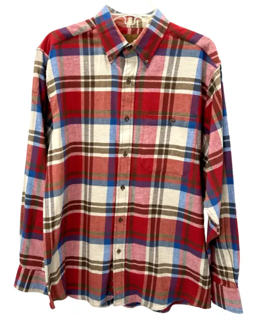 Faded Glory Originals Mens Long Sleeve Flannel Shirt Size Medium 38/40 Plaid