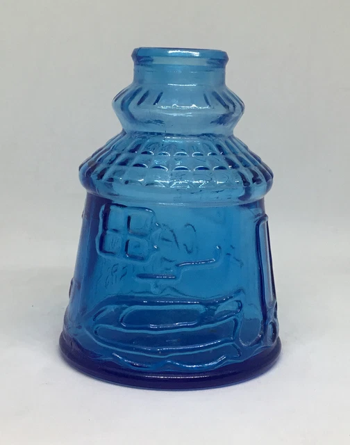 Antique WHEATON Cape May Bitters Blue Glass Lighthouse Bottle Empty 3-1/2" Tall Antique WHEATON Cape May Bitters Blue Glass Lighthouse Bottle Empty 3-1/2" Tall