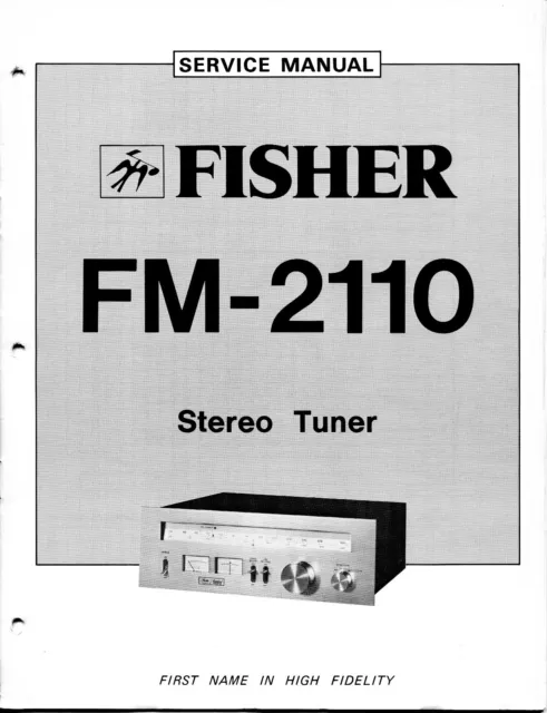 Vintage Fisher Service Manual Stereo Tuner Model Fm-2110