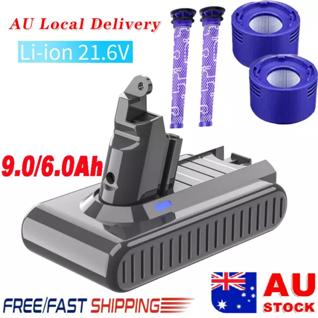 9.0Ah 21.6V Replacement Battery for V6 SV04 DC58 DC61 Motorhead Absolute 6.0Ah