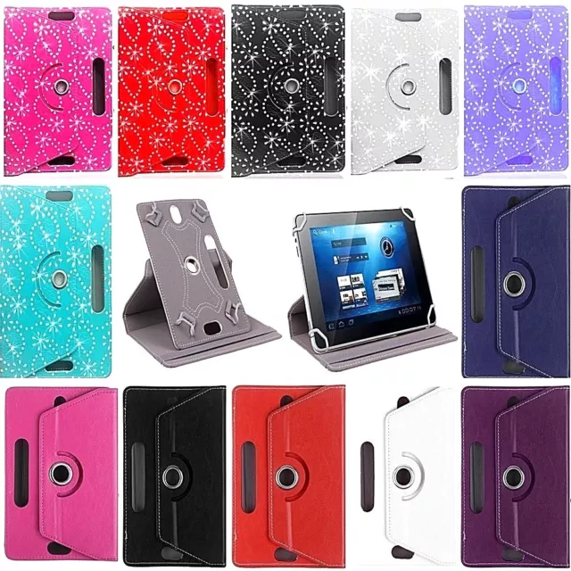 7" 8" 9.7" 10 inch Case Cover PU Leather For Android Tablet PCNew Rotating 360°