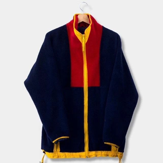 Giacca vintage in pile Helly Hansen Logo rosso navy Uomo S - M Polartec anni '90