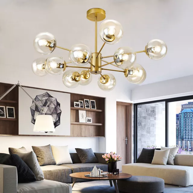 Large Chandelier Lighting Hotel Glass Pendant Light Bar Lamp Gold Ceiling Lights