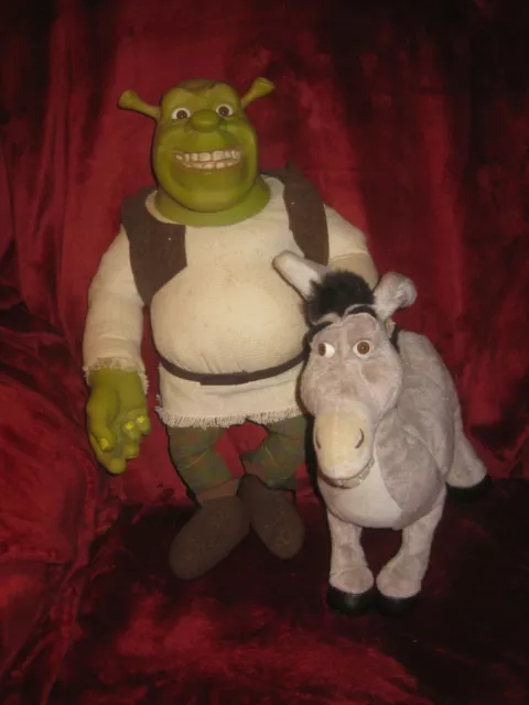 Lot Shrek et l'Âne poupée 38 cm et 28 cm DreamWorks