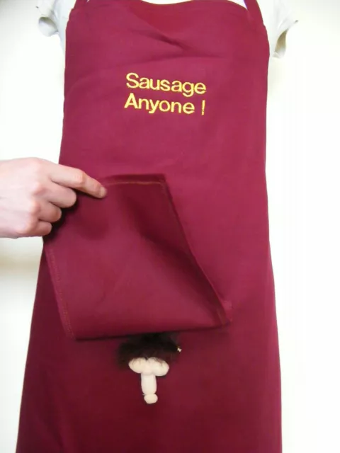 BBQ SECRET  WILLY APRON  for MEN KITCHEN  NOVELTY JOKE 8 designs & 6 colours