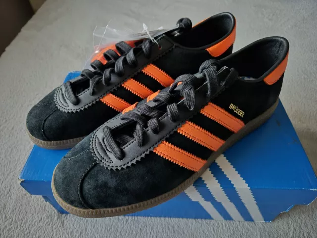 ADIDAS BRUSSELS SIZE 8.5 9 Black Orange Suede City Series Trainers With Box 75.00 PicClick UK