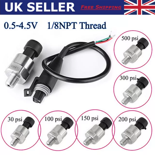 1/8" NPT Pressure Transducer Sender Sensor for Oil Fuel Diesel Gas Air Water New