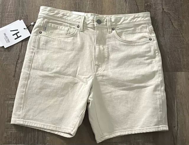 Nwt Selected Homme Men's Organic Fibres Chino Shorts Khaki Tan Size Small Luke