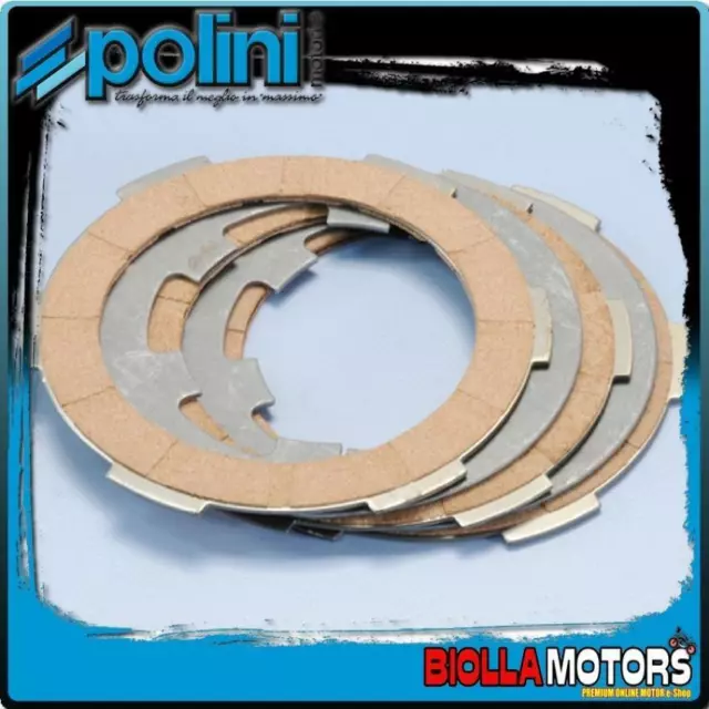 230.0015 Kit Serie 3 Dischi Frizione Polini Piaggio Ape 50 Fl, Fl2, Fl3, Rst Mix