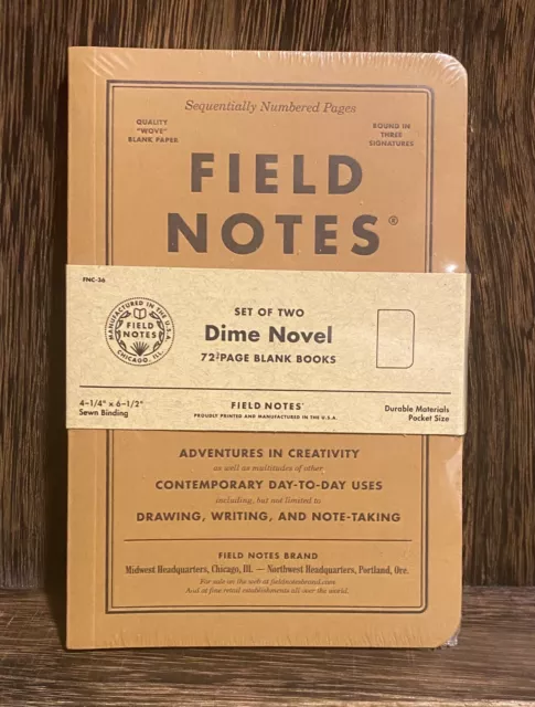 FIELD NOTES Dime Novel 2 Pack Notebooks Sealed New