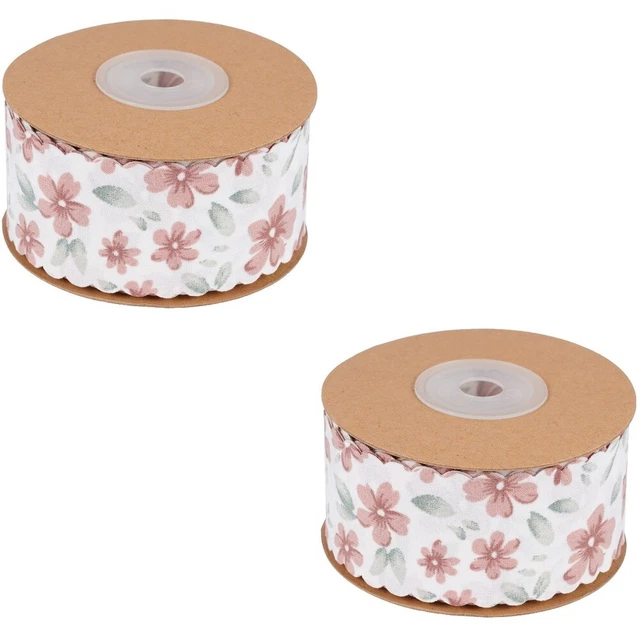 flower wrapping ribbon 2 Brötchen Festivalpaket Ribbon Blumenmuster Geschenkband
