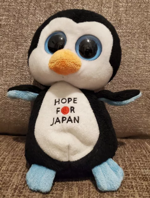 Rare Ty Beanie Boos Boo 2011 Hope for Japan 6" Penguin Soft Toy Plush