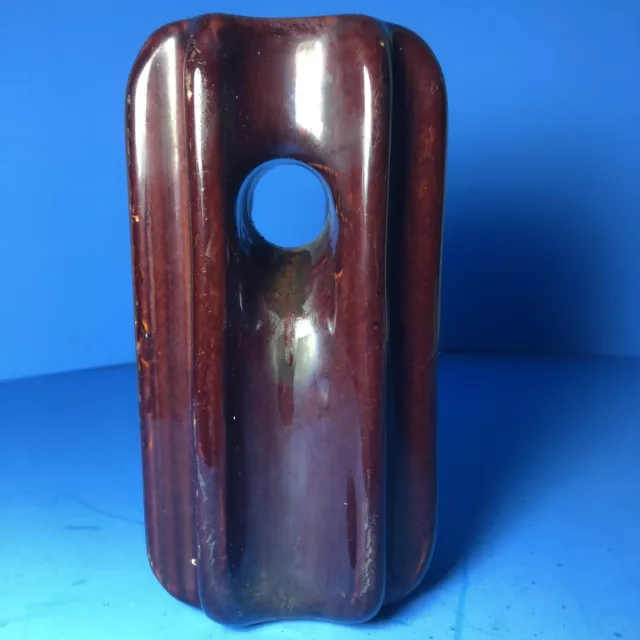 Vintage PORCELAIN Large Brown Ceramic Insulator 7"