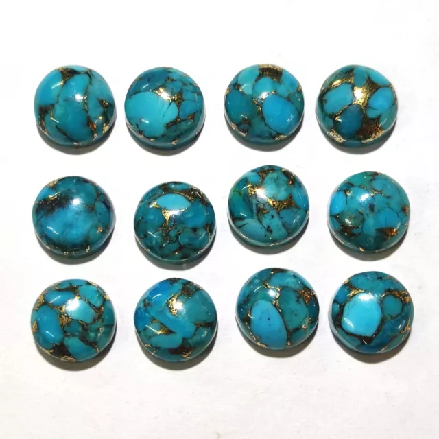 Genuine Arizona Blue Copper Turquoise Loose Gemstone Round Cabochon