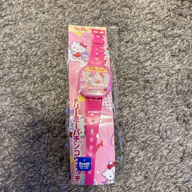 Montre Hello Kitty LED Rose Luxe - Cadran Argenté Avec Chiffres Arabes - Bracelet PVC - Neuve Sans étiquette