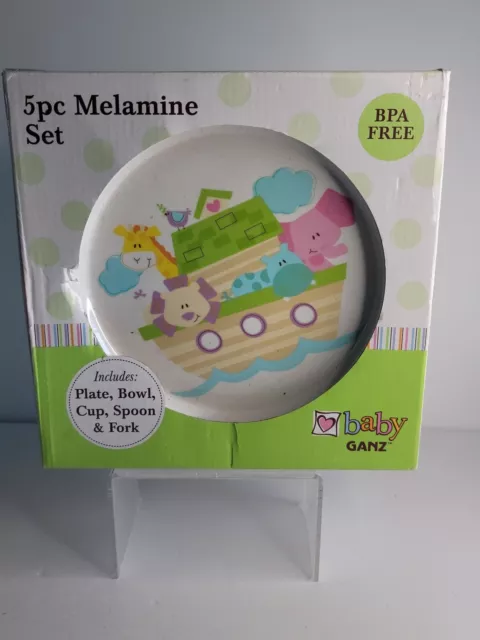 Juego de placas de melamina del Arca de Noé 5 piezas BG3256 de Ganz Baby Ganz nuevo en caja