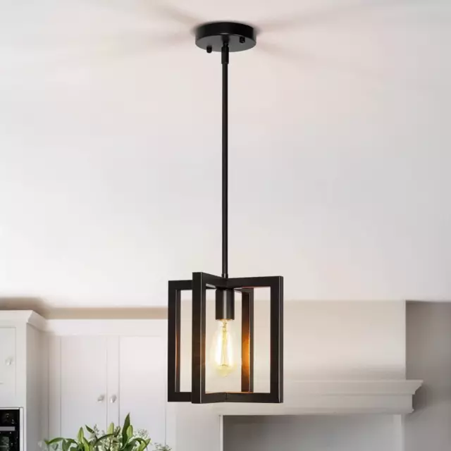 Pendant Lights Kitchen Island Black 1-Light Modern Chandeliers Industrial Light