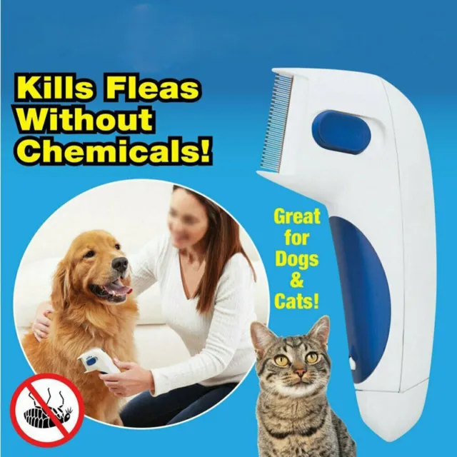 Electrico Anti pulgas Cepillo De Piojos para Mascotas Peine Perros Gatos