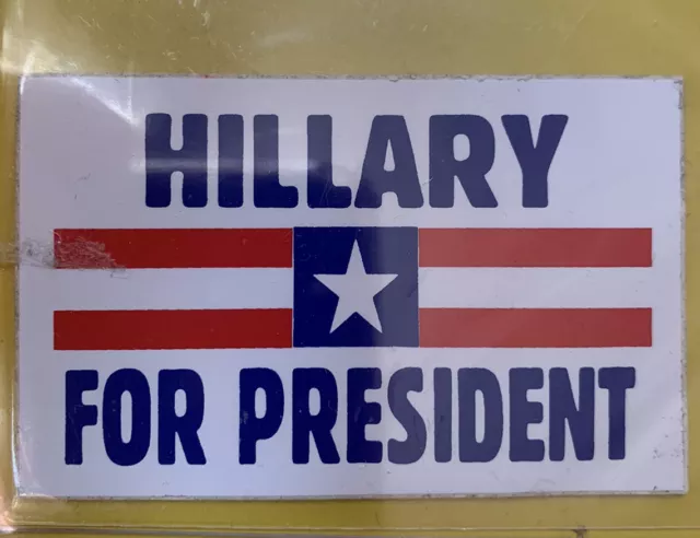 2012 Hillary Clinton Vintage US Political Bumper Sticker Decal Campaign OLD Bill