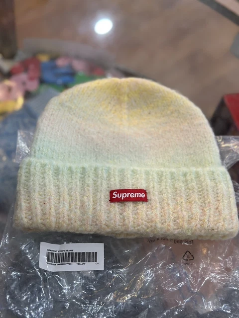 Supreme Gradient Stripe Beanie Yellow FW21