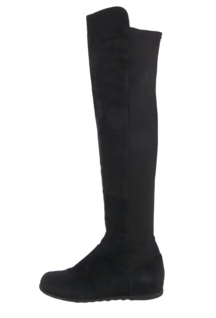 Most Wanted $895 Stuart Weitzman Black Suede Over The Knee Stretch Boots Sz 8.5