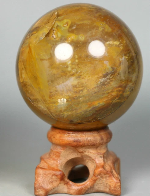NATURAL Yellow PHANTOM MULTI-INCLUSIONS Rainbow CRYSTAL polishing sphere Ball