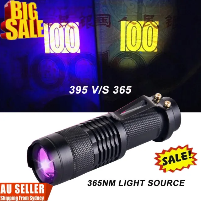 UV Ultra Violet LED Flashlight Blacklight Light 395/365 nM Inspection Lamp Torch