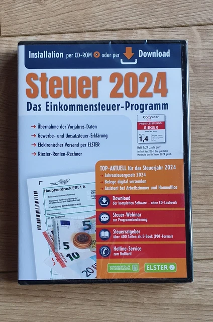 ALDI STEUER 2024 Steuererklärung für Steuerjahr 2024 CDROM NEU