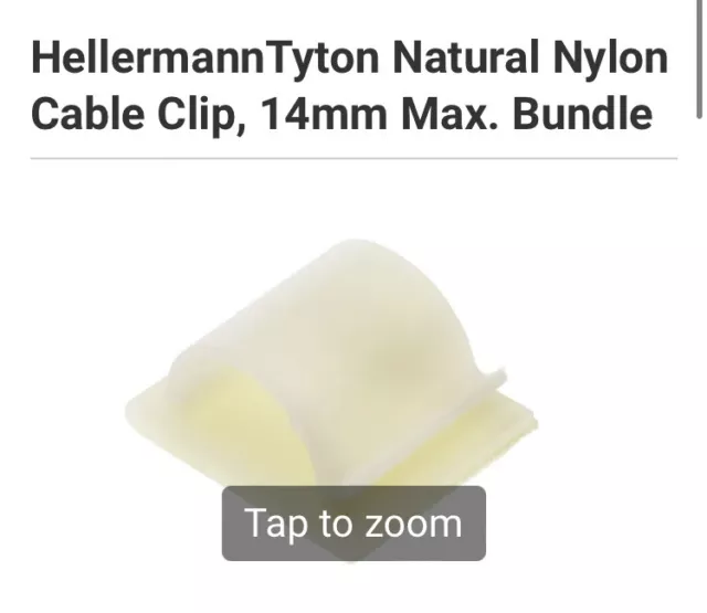 HellermannTyton Natural Nylon Cable Clip, 14mm Max. Bundle Of 50 RS 170-5352