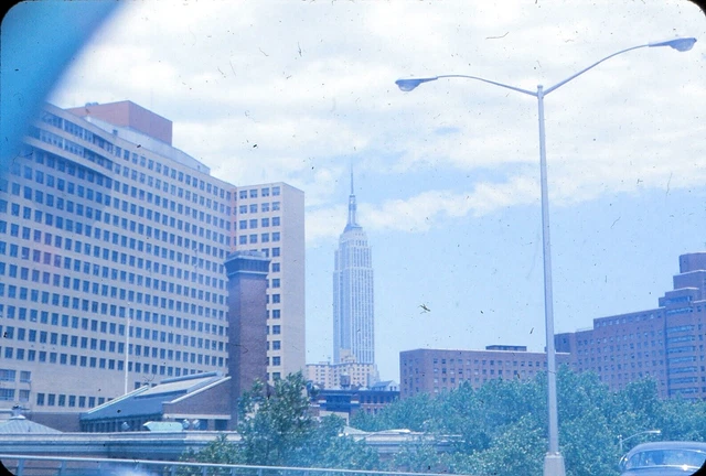 ONYC Original Slide - 1960s New York City Empire State View From Car Window  #65