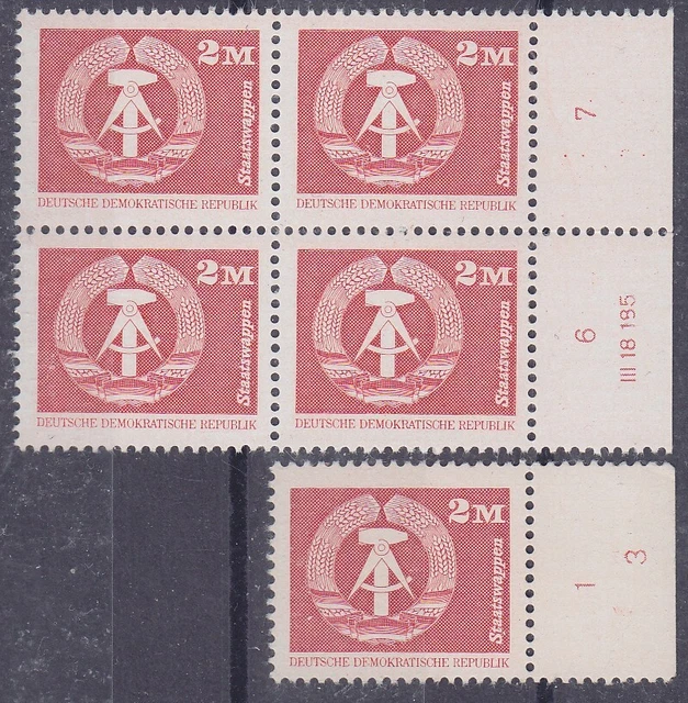 Briefmarken DDR Mi Nr. 2550 v Aufbau Kleinformat Druckvermerk FN 3 **