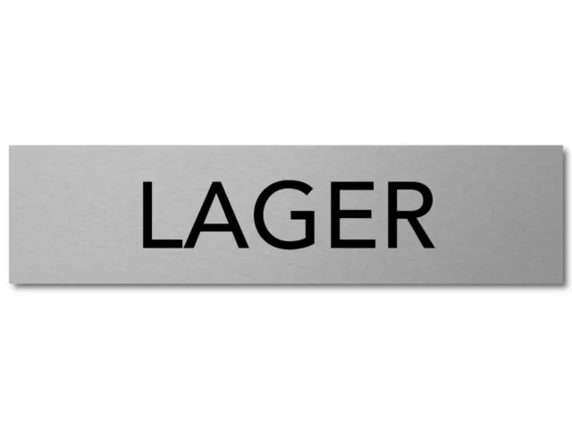 Interluxe Türschild LAGER Aluminium, selbstklebend, 200x50x3mm Schild für Firma,