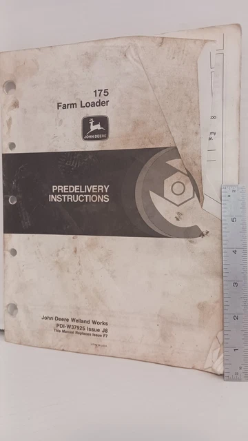 John Deere 175 Farm Loader Predelivery Instructions