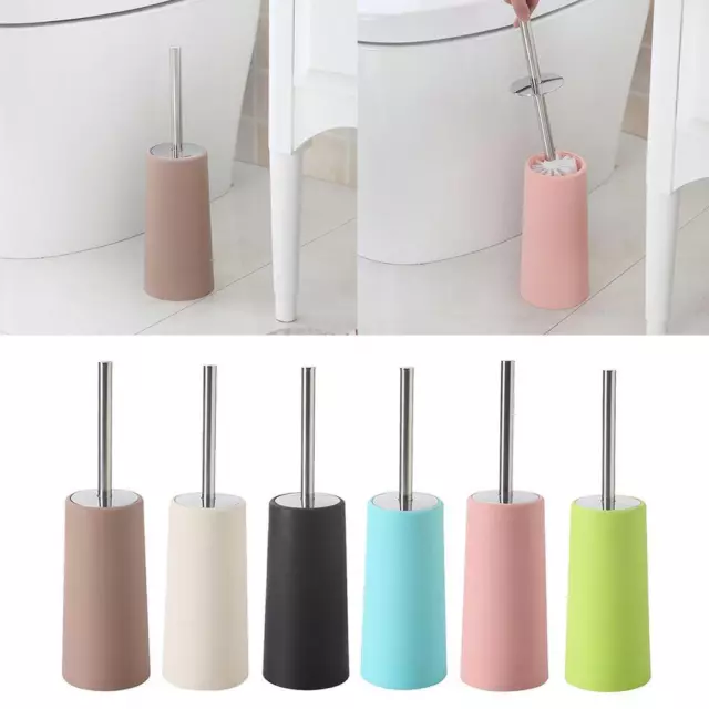 Toilet Bowl Brush Set Handle and Lid Lavatory Cleaner Holder Hotel Office