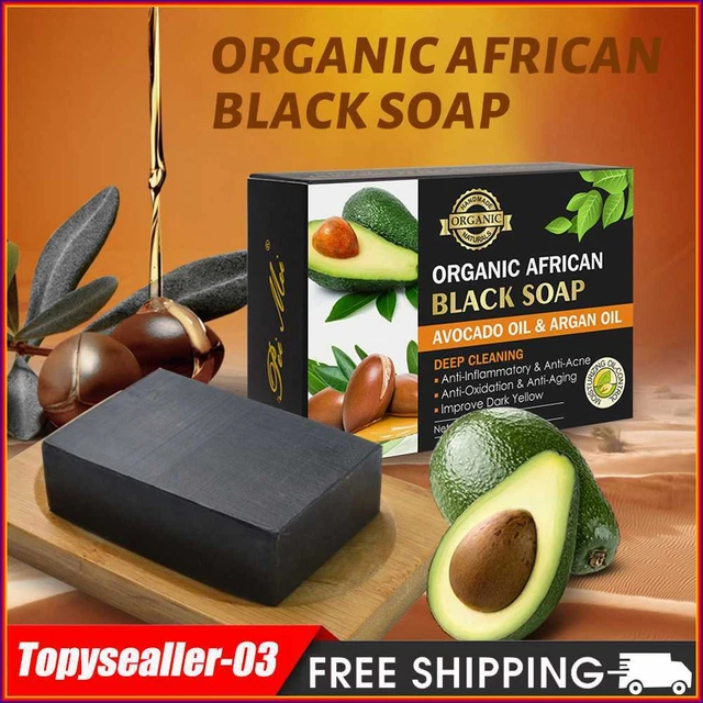 120 g jabón negro ingredientes naturales jabón de limpieza corporal cuidado de la piel (