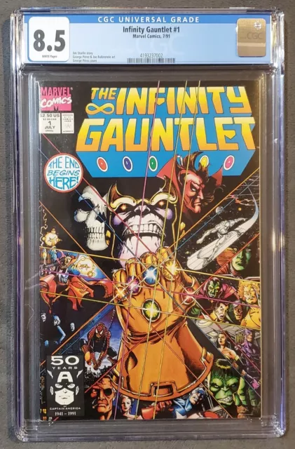 Infinity Gauntlet #1 CGC 8.5 1991 Thanos Avengers Jim Starlin George Pérez