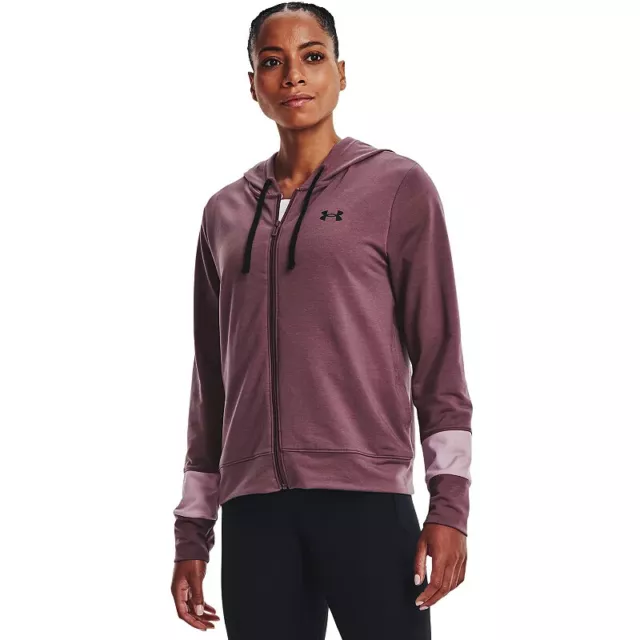 UNDER ARMOUR Womens Full Zip Hoodie French Terry Mauve Size Large $65 - NWT