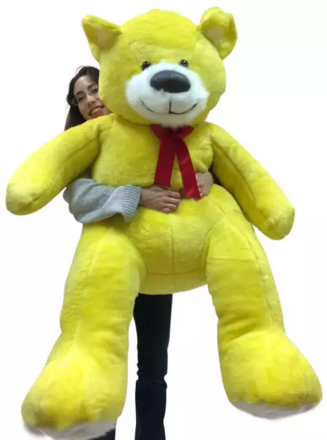 Giant 5 Foot Yellow Teddy Bear Soft Big Plush 60 Inch Stuffed Animal Made in USA