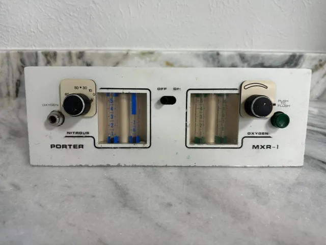 Porter MXR-1 (Model 2055) Dental Nitrous Oxide & Oxygen Flowmeter
