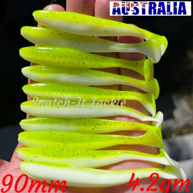 10 Soft Plastic Fishing Lure Tackle  Paddle TAIL FLATHEAD Bream Bass Cod Lures