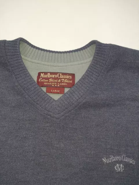 MARLBORO CLASSICS MENS Crew Neck Jumper Sweater blue size Large $29.00 ...