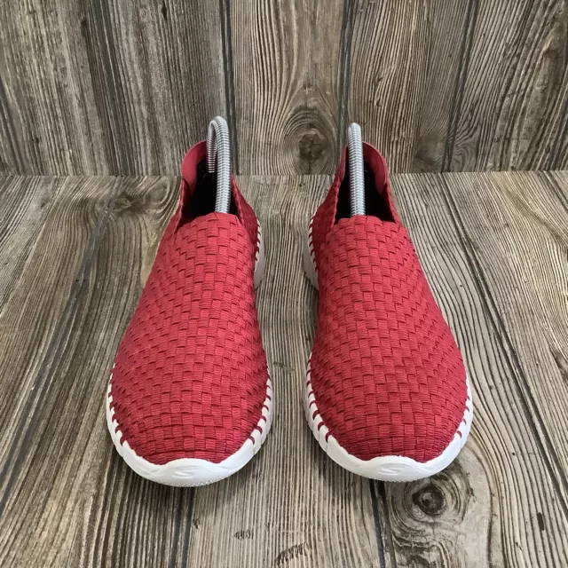 Skechers Go Walk Smart - Whiz Womens Slip On Sneaker Woven Weave Red US Size 8.5 2