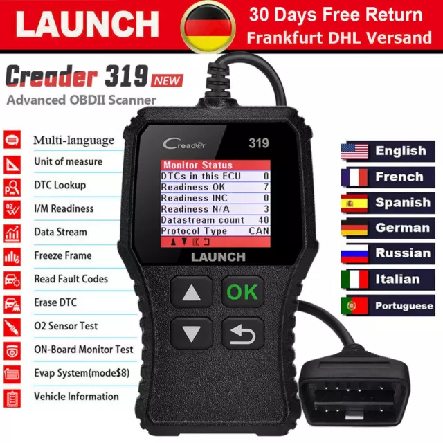 2024 LAUNCH CR319 Profi KFZ OBD2 Diagnosegerät Auto Scanner Fehler Auslesegerät