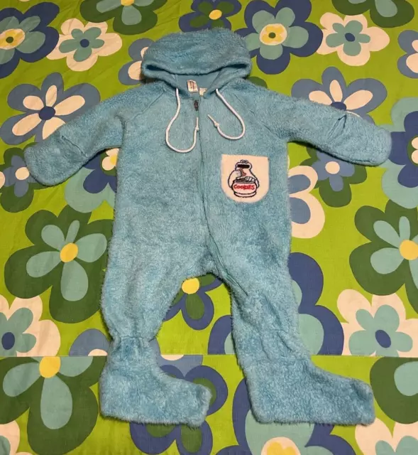 Sesame Street Cookie Monster Vintage Blue Snowsuit Costume Size Small 3 6 Months