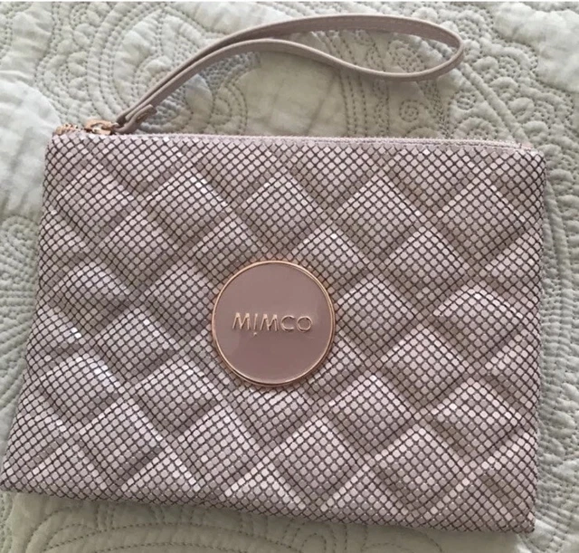 MIMCO 149 Mesh Mash Handbag Pouch 20.5x15 Cm Blush Pink