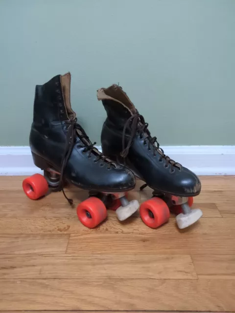 Vintage Chicago Custom Roller Skate Company Roller Skates, Black Leather, 10.5