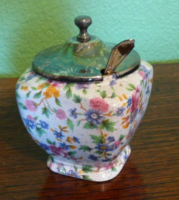 Floral "Old Cottage" Royal Winton Grimwades Floral Chintz Sugar Bowl England 2